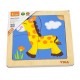 Деревянный мини-пазл Viga Toys Жираф, 4 эл. 51319