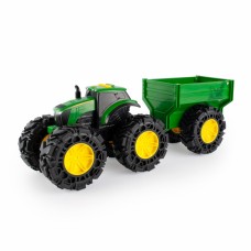 Игрушечный трактор John Deere Kids Monster Treads с прицепом и большими колесами